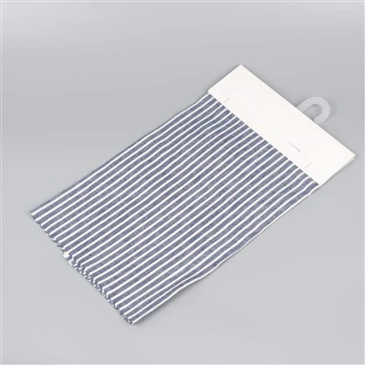 Navy Dawb Striped Linen Npuag